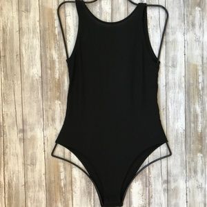 Bardot Australia Black Ribbed Tank Bodysuit